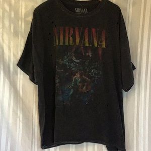 Nirvana Kurt corbain distressed T-shirt one size